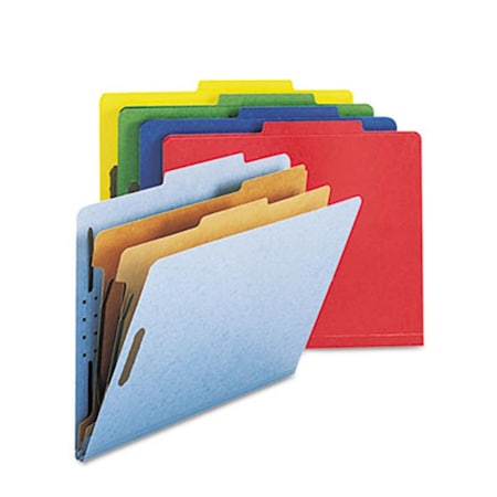Made-To-Stick Pressboard Classification Folders Letter 6-Section Assorted 10/box MA41146